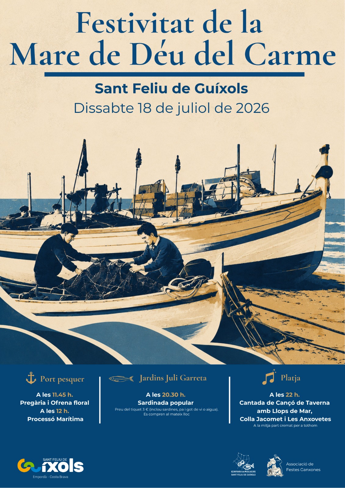 Programació de la Festivitat de la Mare de Déu del Carme a Sant Feliu de Guíxols